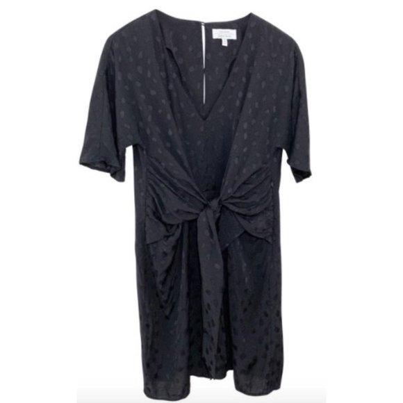 & Other Stories Black Tie Front Shift Dress - Picture 1 of 7